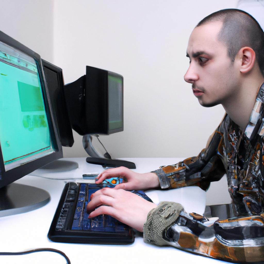 Web designer working on computer