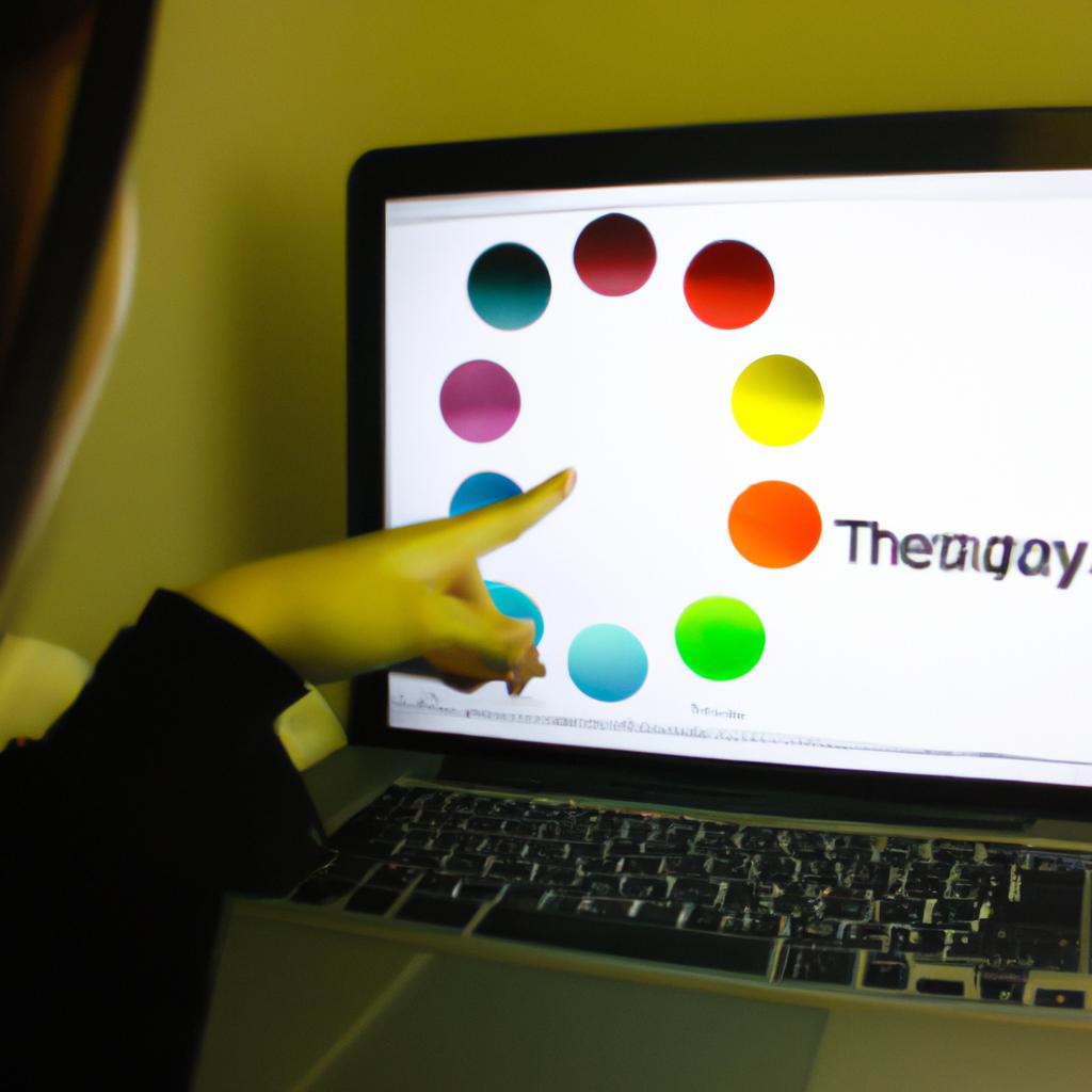 Person studying color theory online